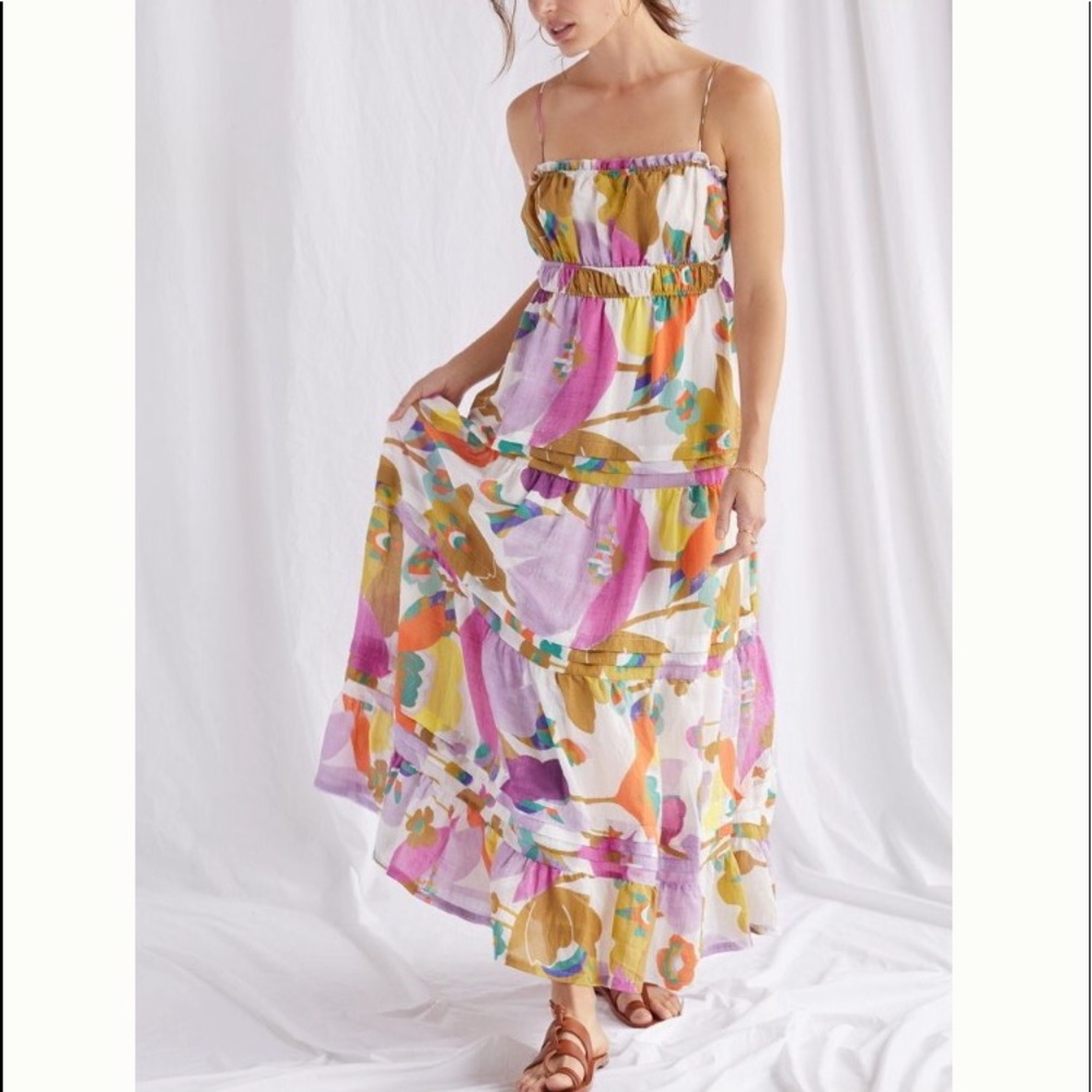 Anthropologie Multicolor Floral Maxi Dress